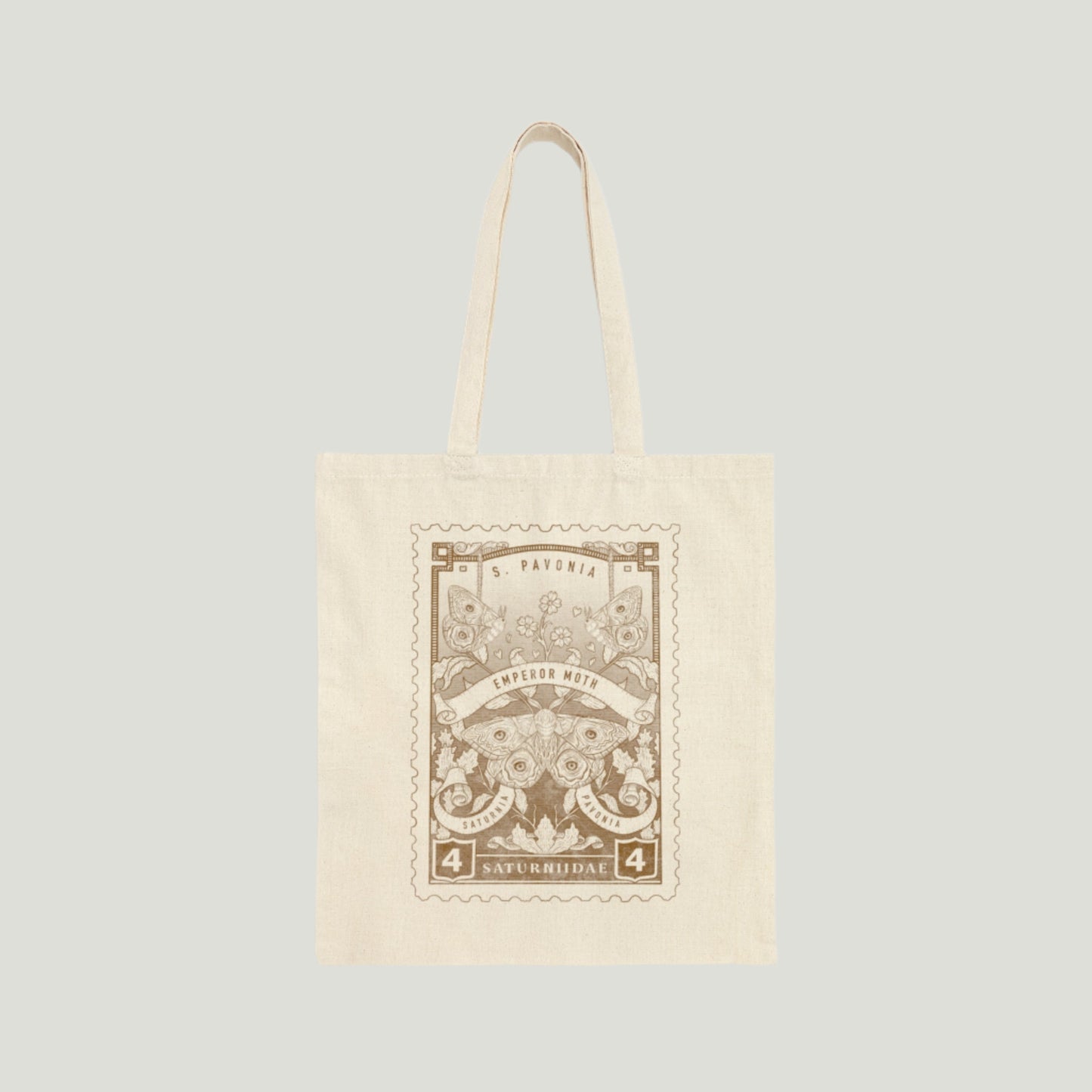 Emperor Moth Vintage-Style Stamp Canvas Tote Bag