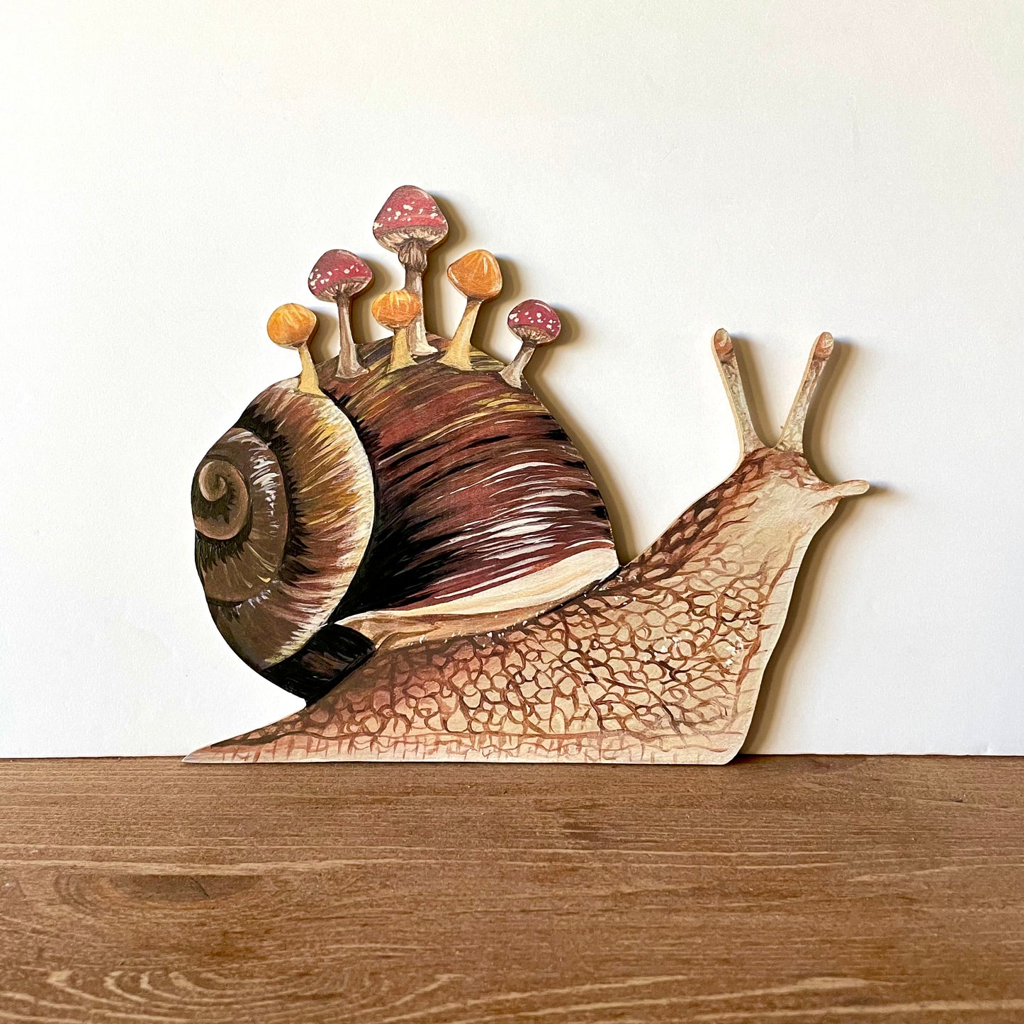 Hand-Cut Snail and Mushroom Print