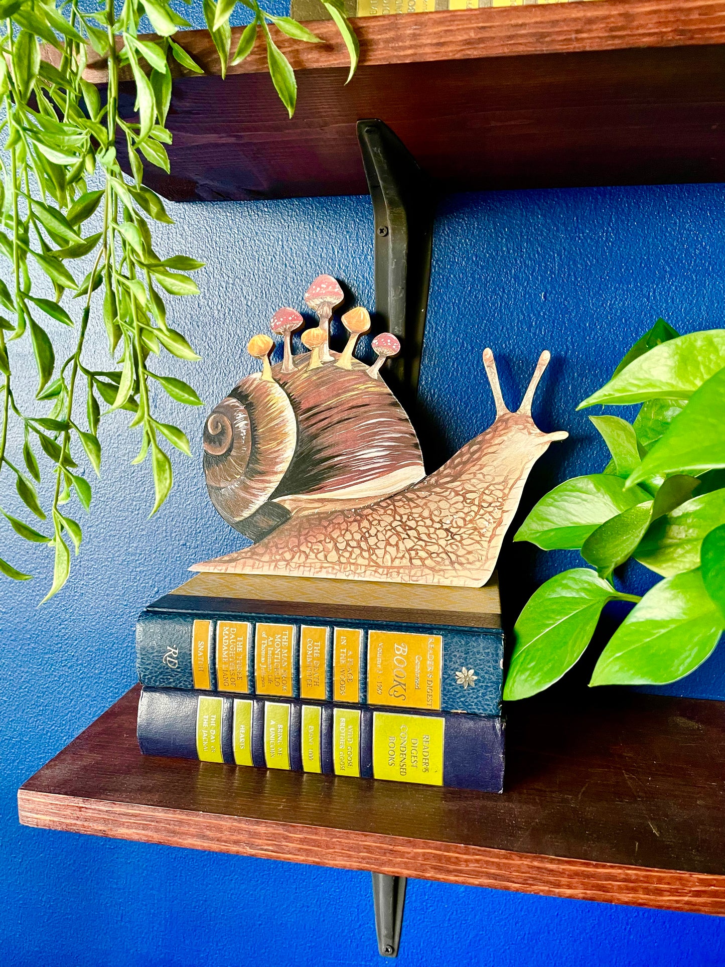 Hand-Cut Snail and Mushroom Print