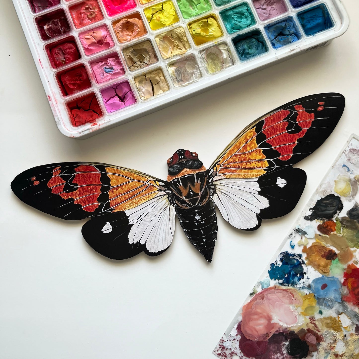 Gaeana Festiva Cicada Wood Cutout Print