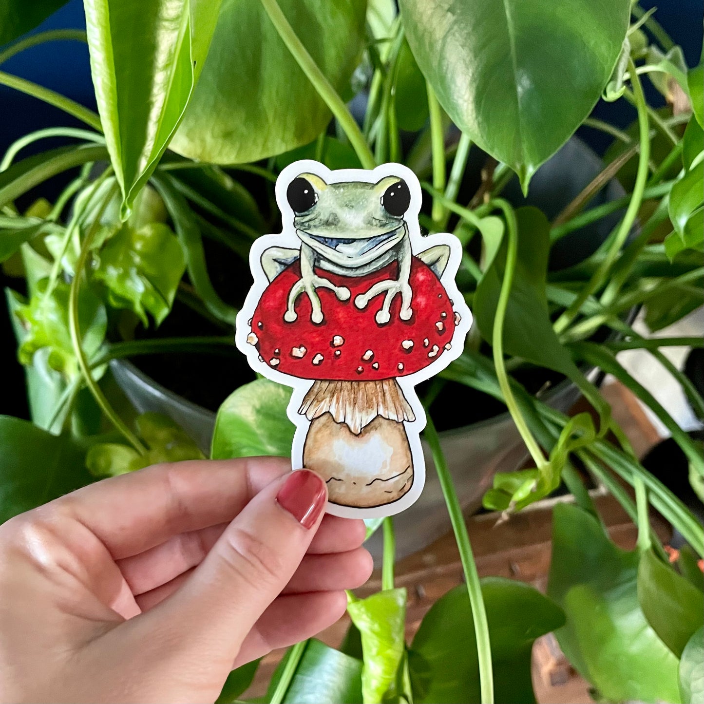 Frog and Mushroom Sticker