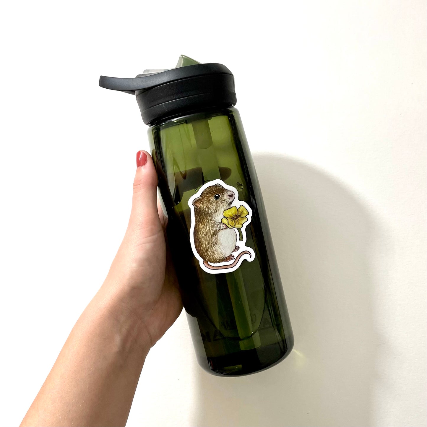 Mouse with Flower Sticker