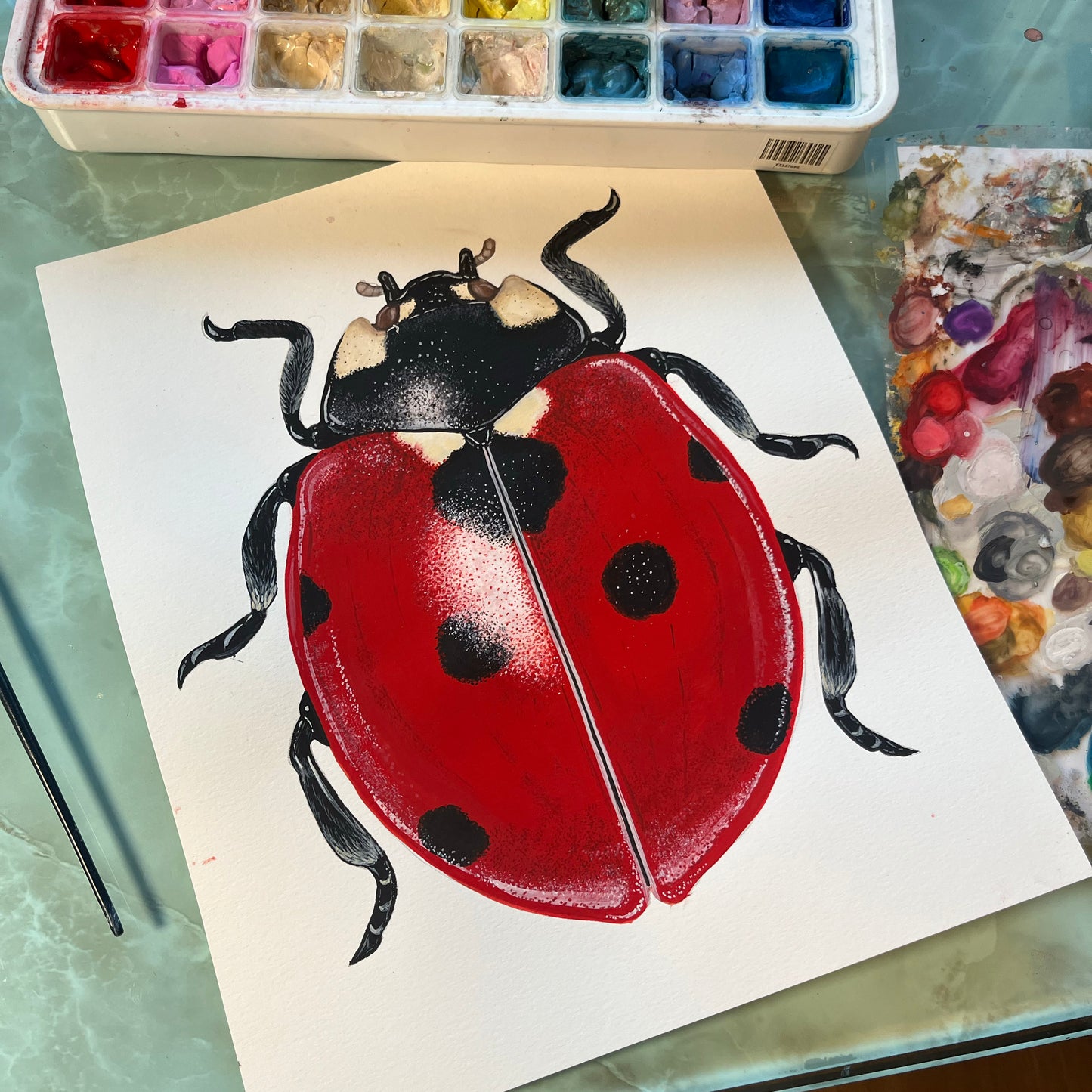 Ladybug Wood Cutout Print