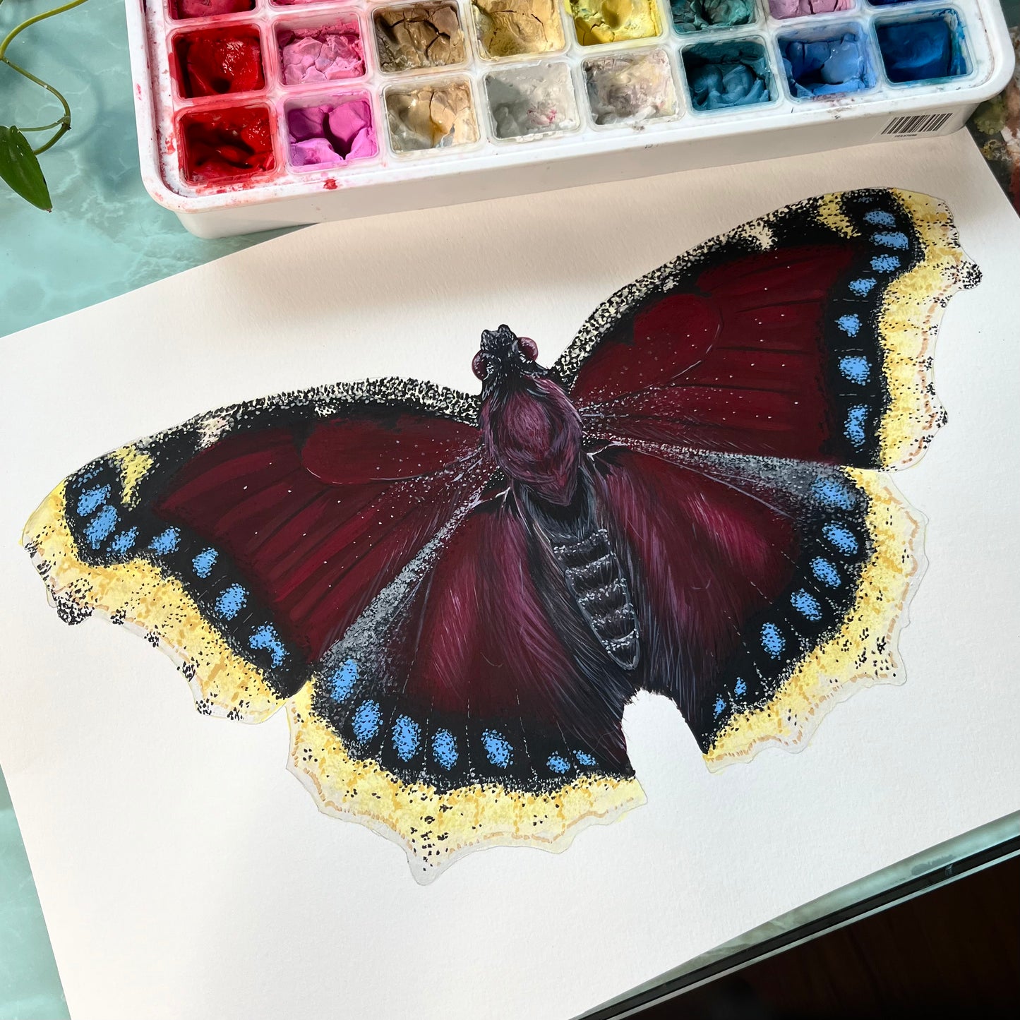 Mourning Cloak Butterfly Wood Cutout Print