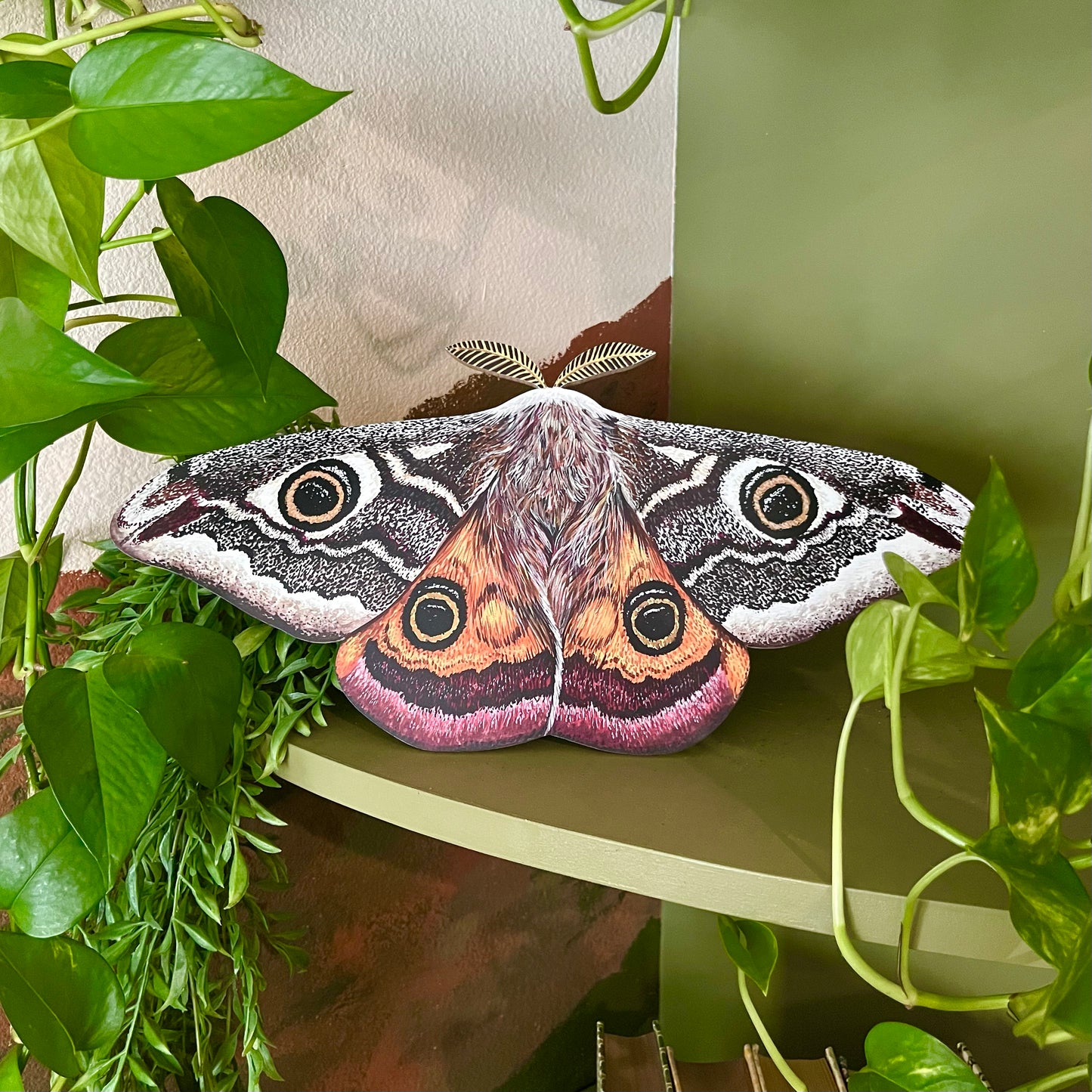 Emperor Moth Wood Cutout Print