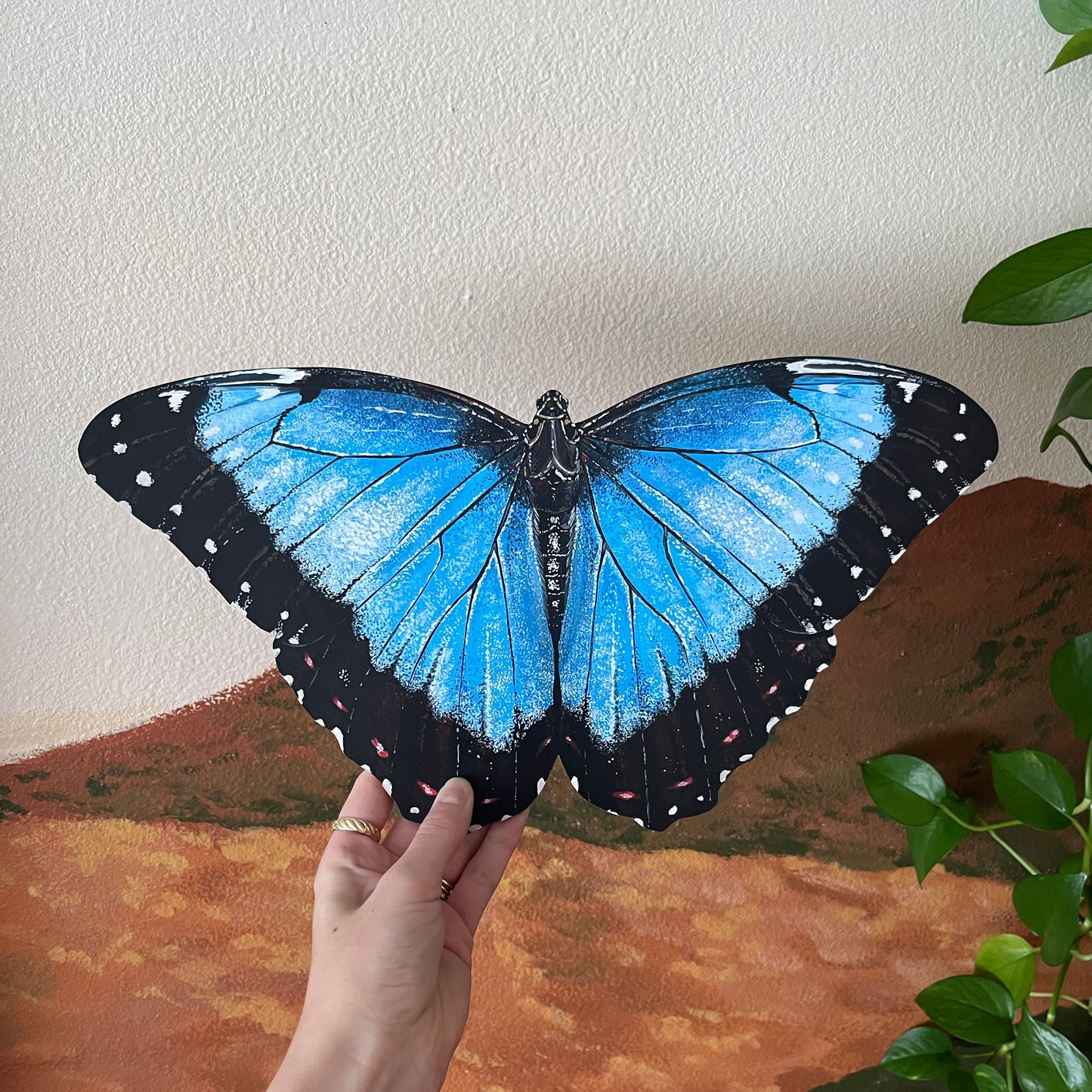 Blue Morpho Butterfly Wood Cutout Print