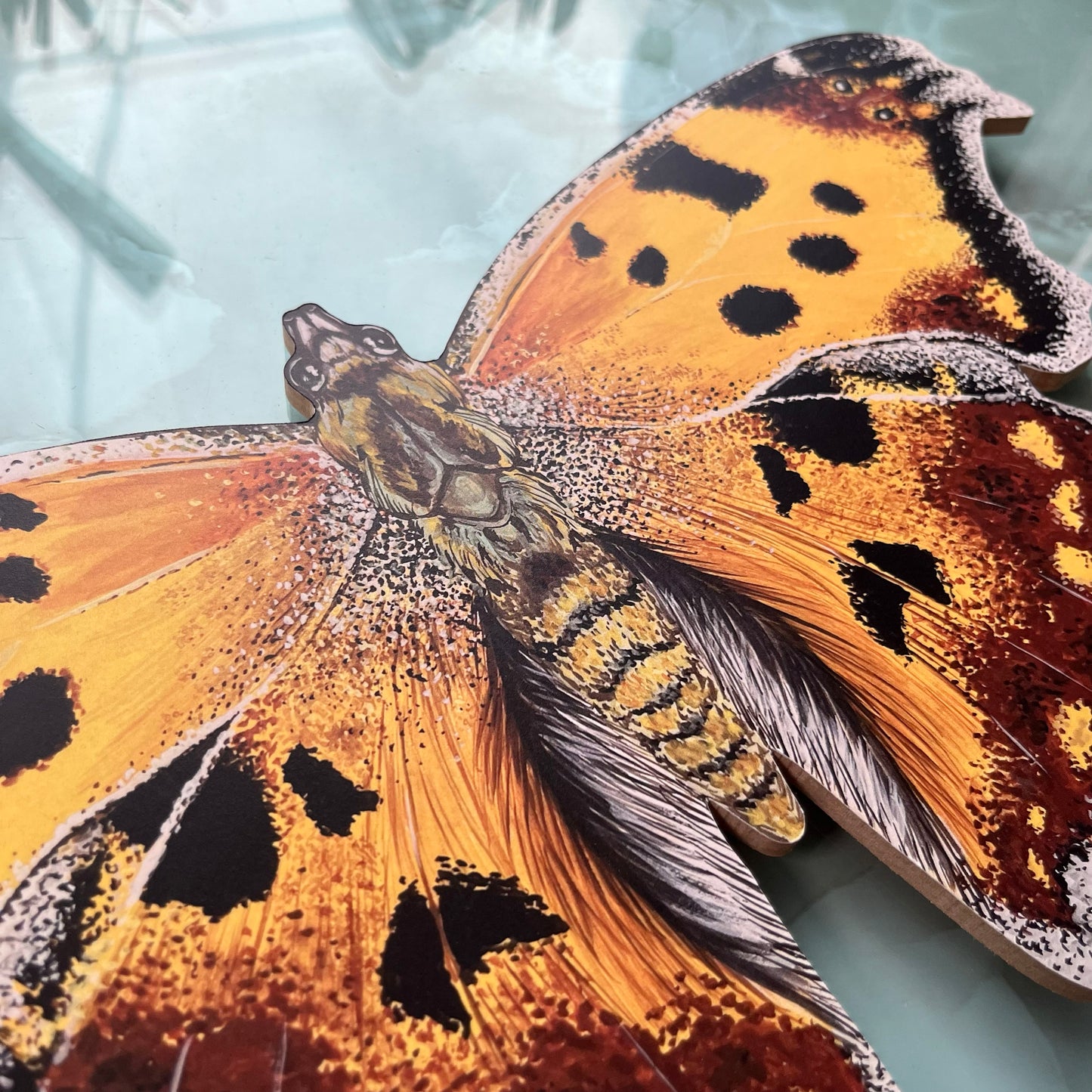 Eastern Comma Butterfly Wood Cutout Print