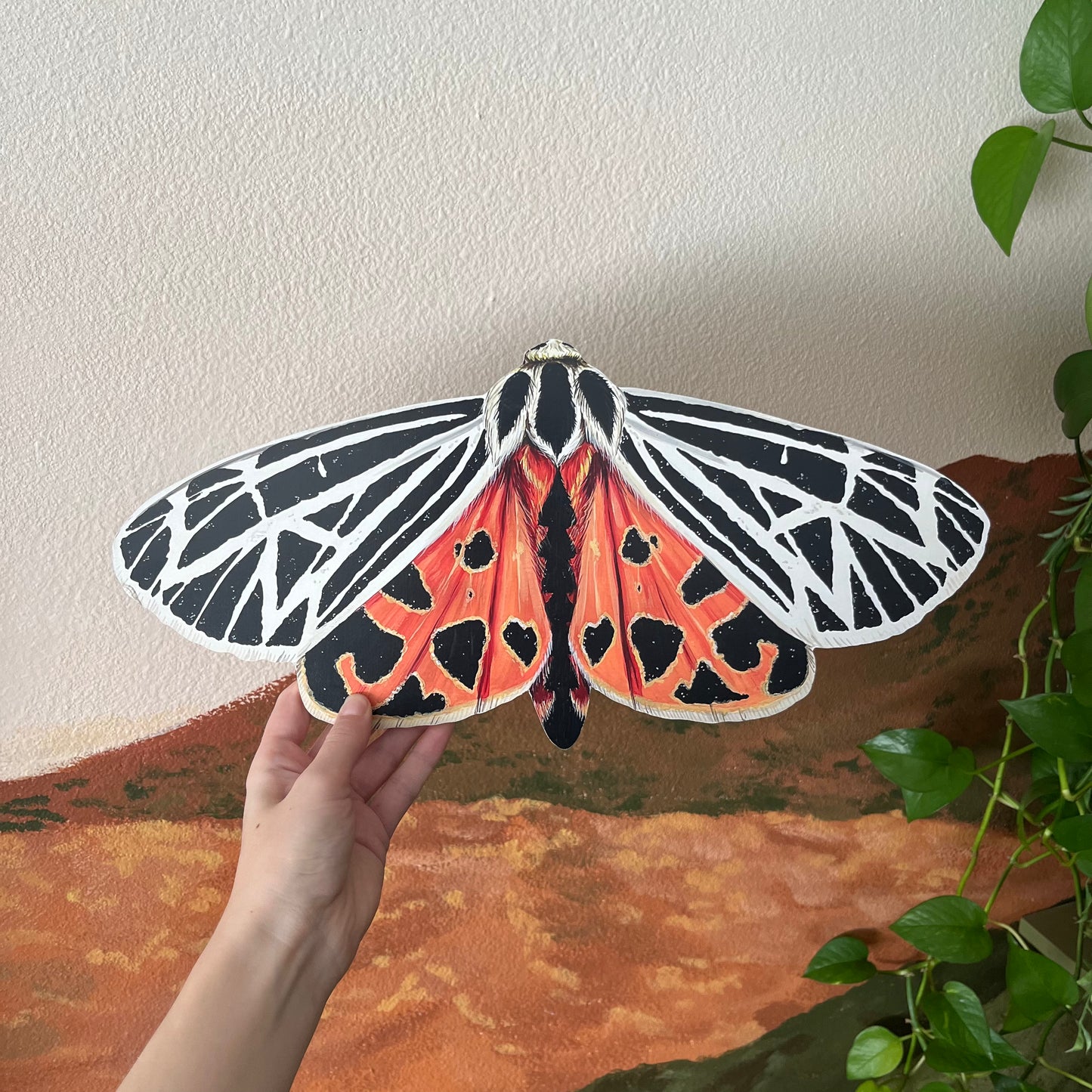 Virgin Tiger Moth Wood Cutout Print