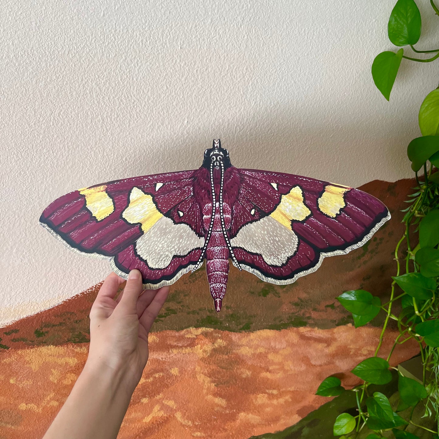 Colomychus Moth Wood Cutout Print