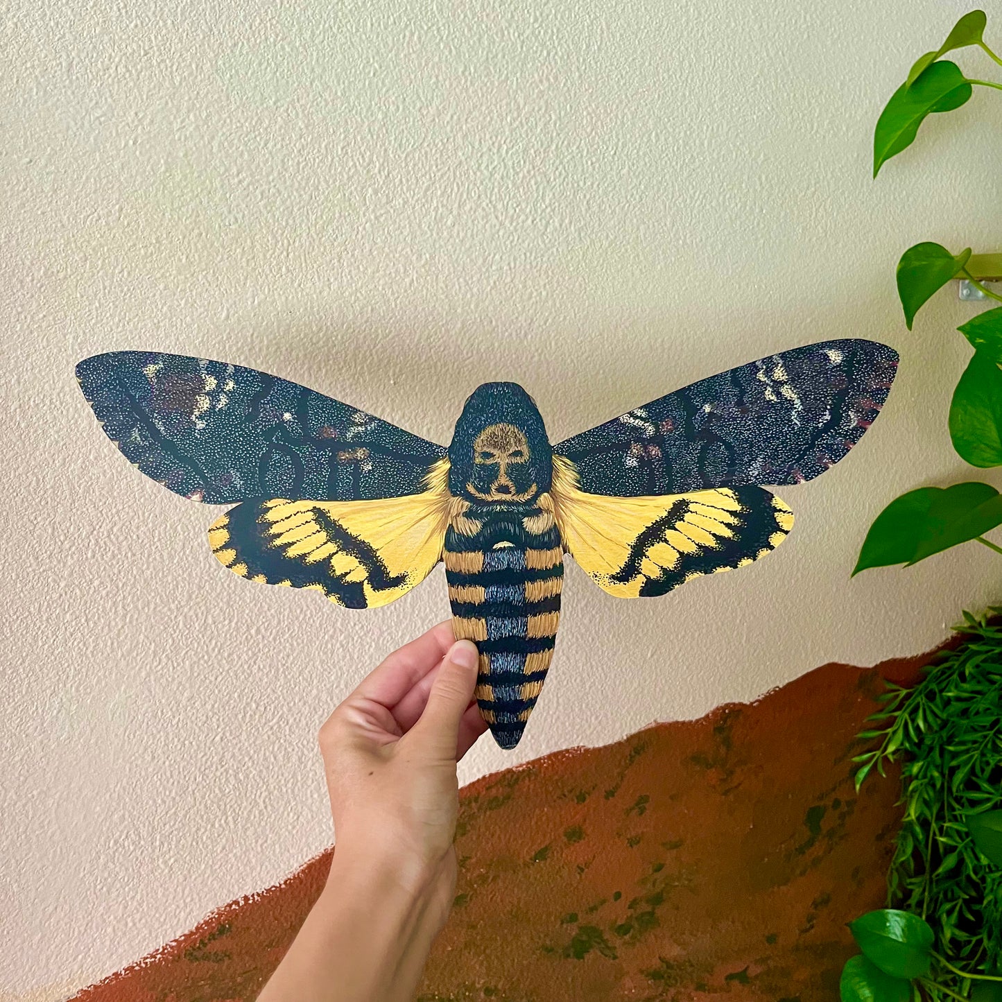 Death's Head Hawk Moth Wood Cutout Print