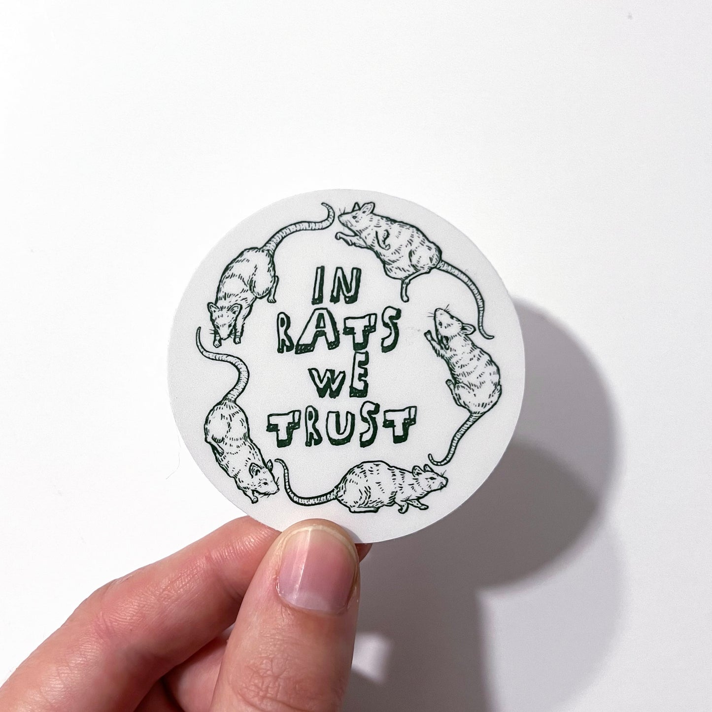 In Rats We Trust Sticker