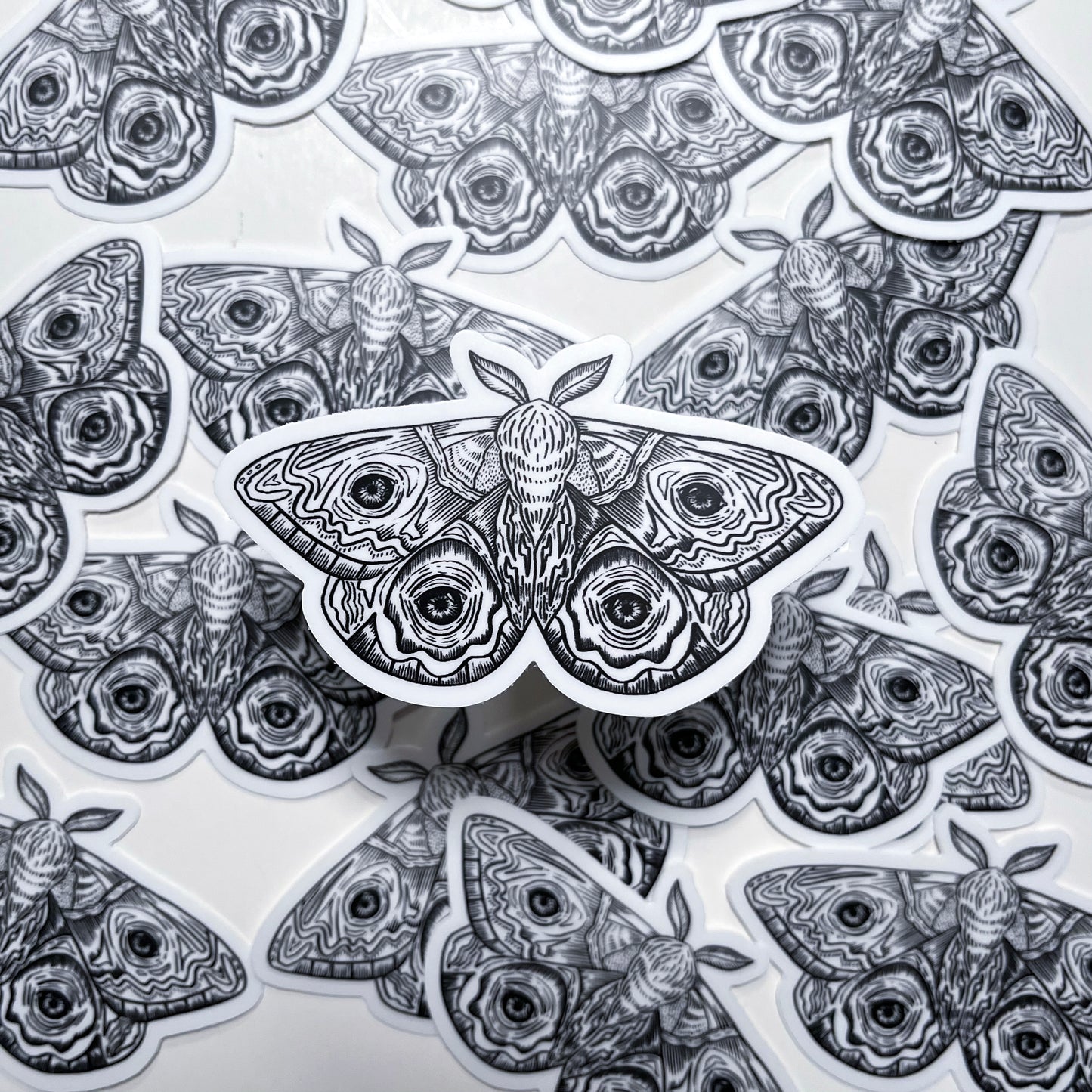 Moth Pen Illustration Sticker