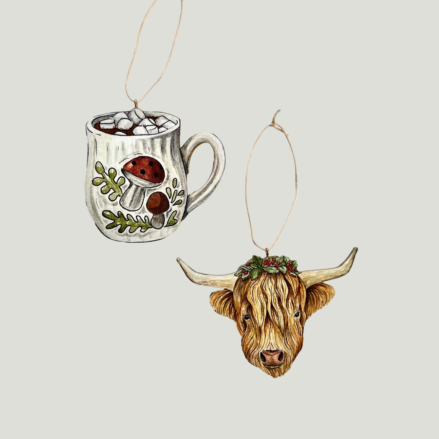 Handmade Highland Cow Ornament