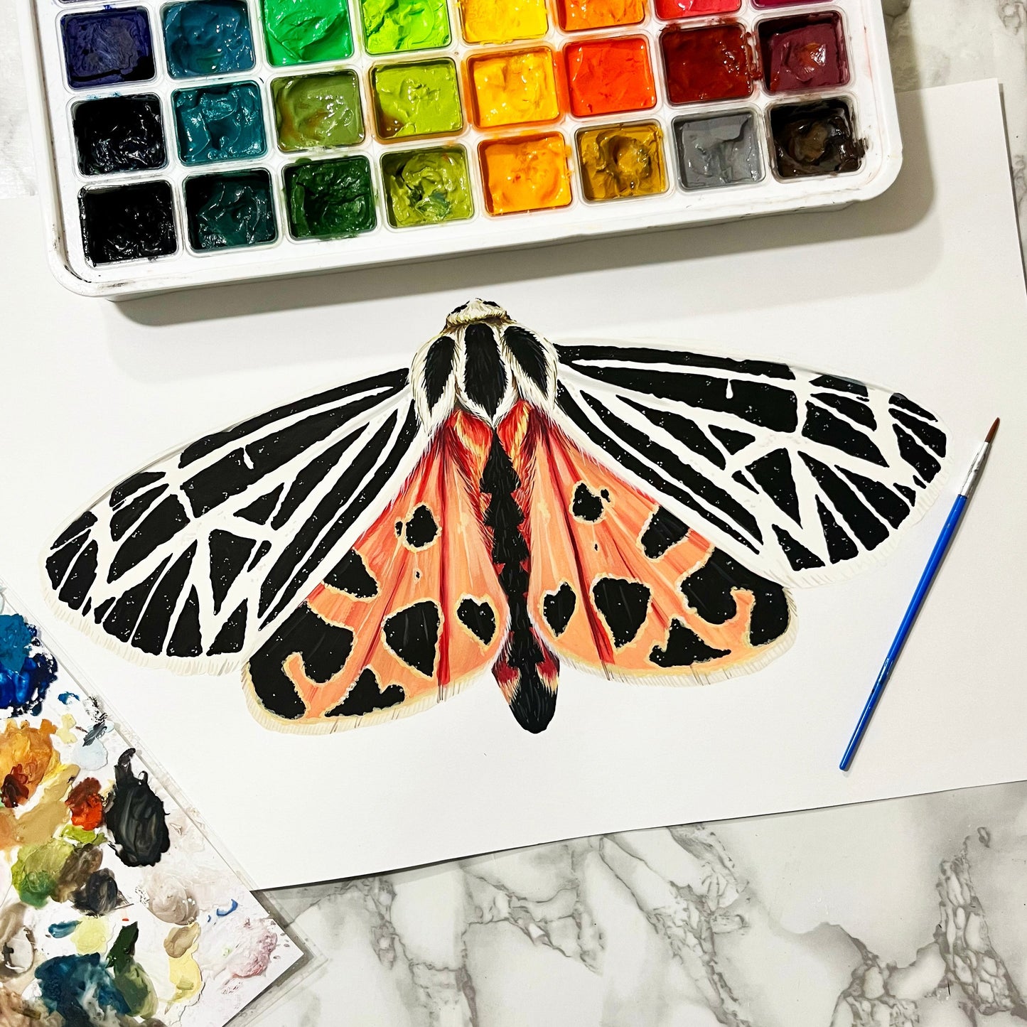 Virgin Tiger Moth Wood Cutout Print
