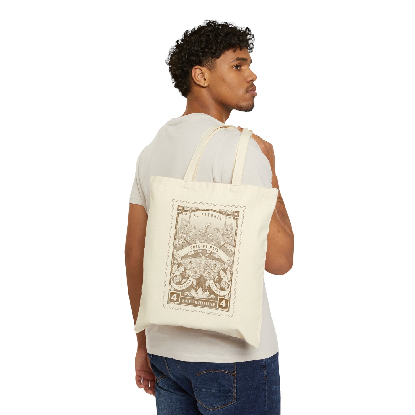 Emperor Moth Vintage-Style Stamp Canvas Tote Bag