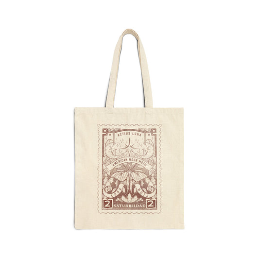 Luna Moth Vintage-Style Stamp Canvas Tote Bag