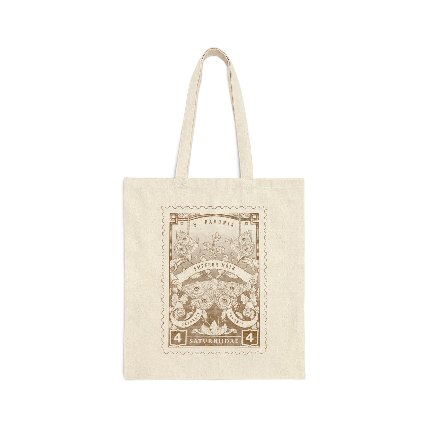 Emperor Moth Vintage-Style Stamp Canvas Tote Bag