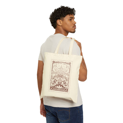 Luna Moth Vintage-Style Stamp Canvas Tote Bag