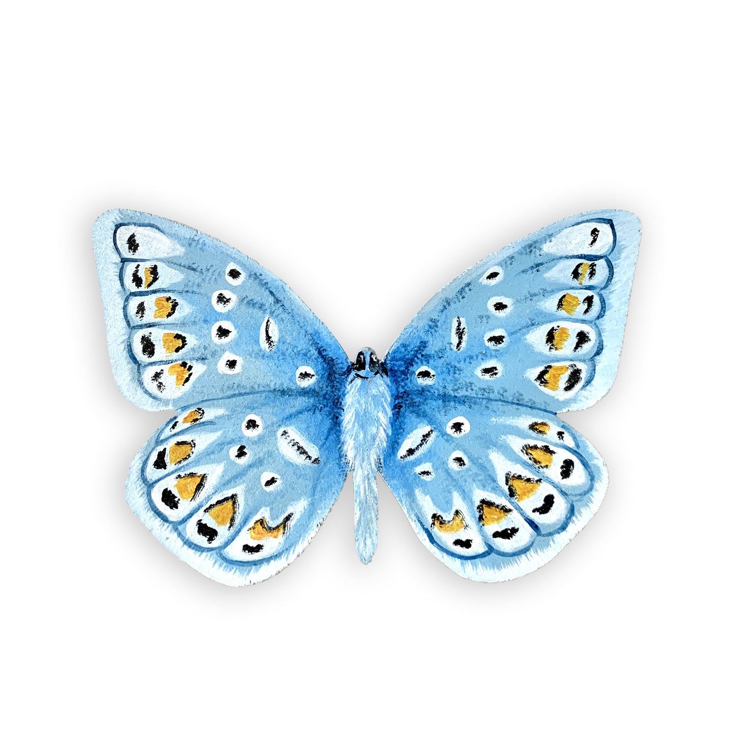 Hand-Painted Polyommatus Butterfly Wood Cutout