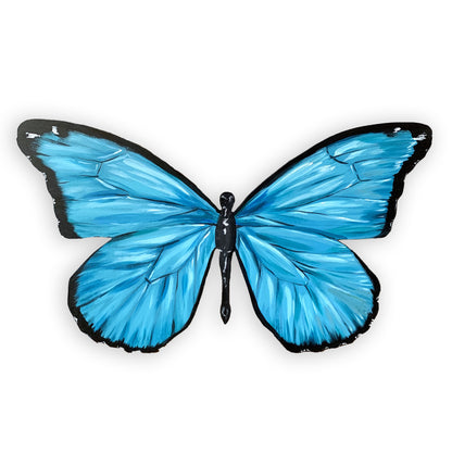 Hand-Painted Blue Morpho Butterfly Wood Cutout