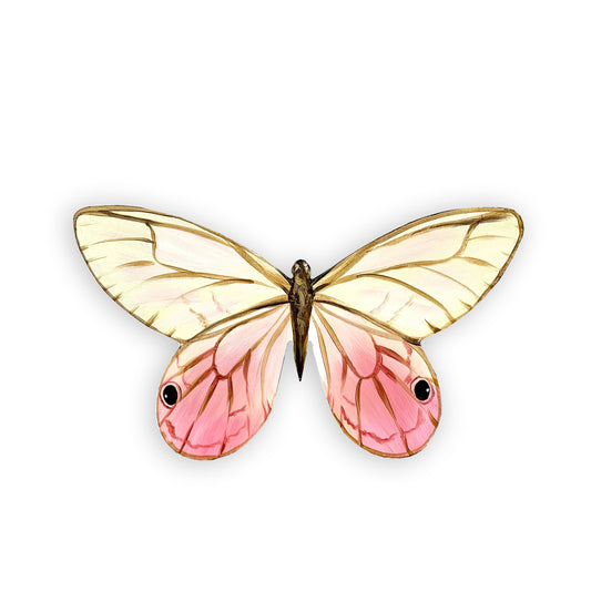 Hand-Painted Blushing Phantom Butterfly Wood Cutout