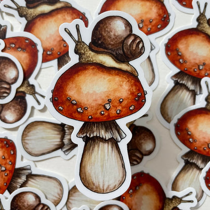 Snail and Mushroom Sticker