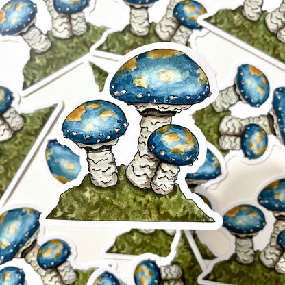 Teal Mushroom Sticker