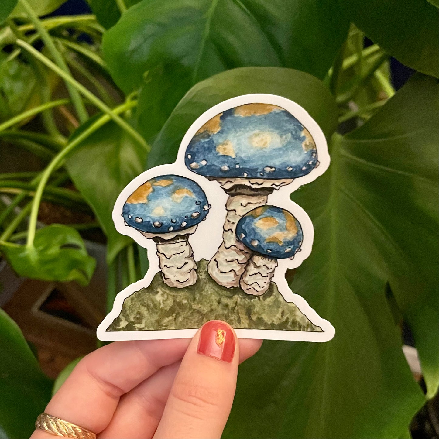 Teal Mushroom Sticker