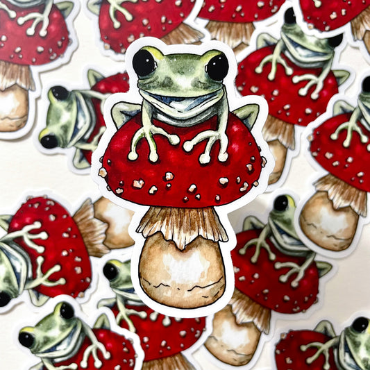 Frog and Mushroom Sticker