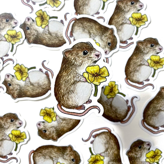 Mouse with Flower Sticker