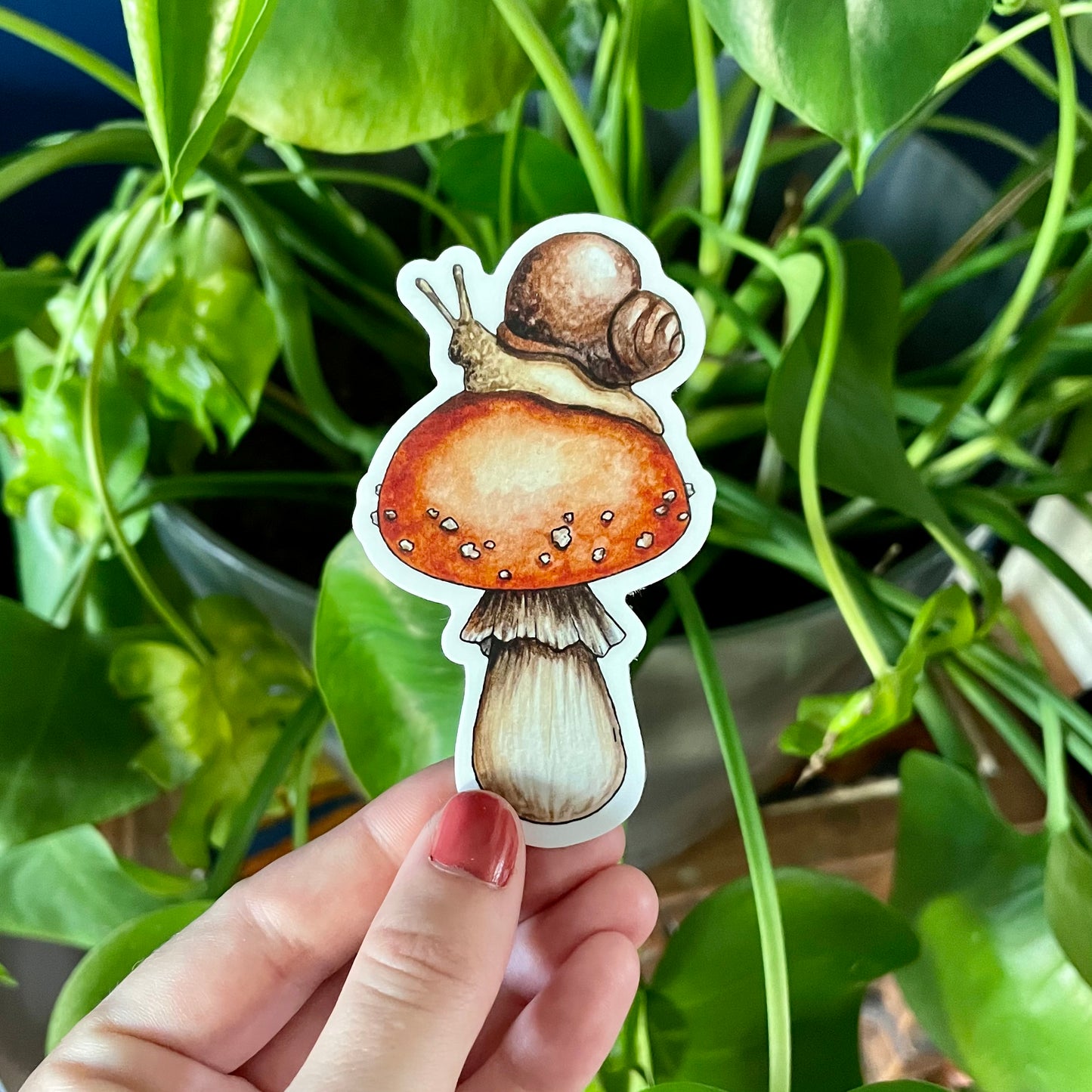 Snail and Mushroom Sticker