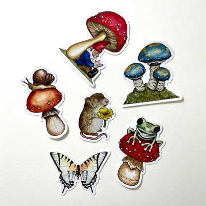 Snail and Mushroom Sticker