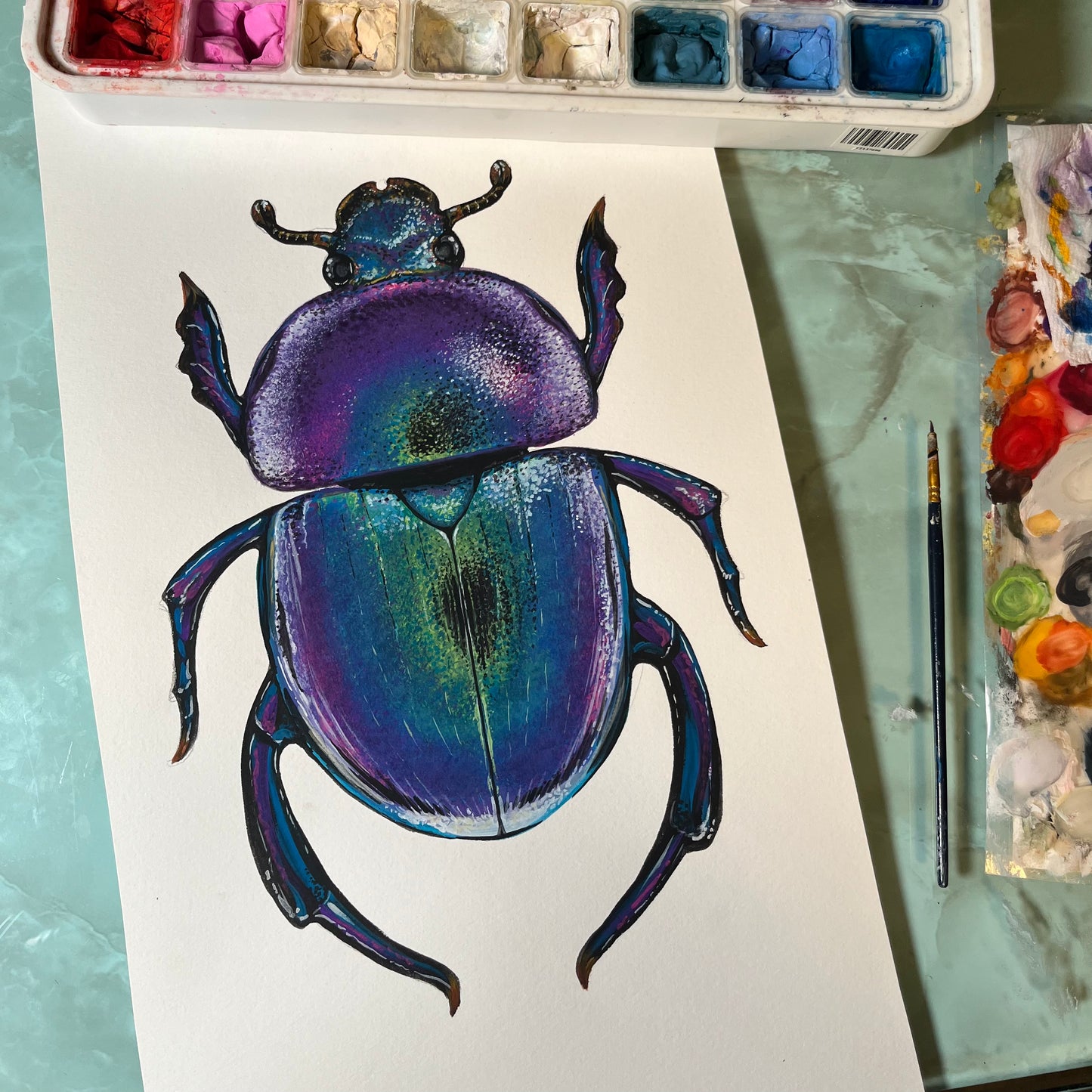 Scarab Beetle Wood Cutout Print