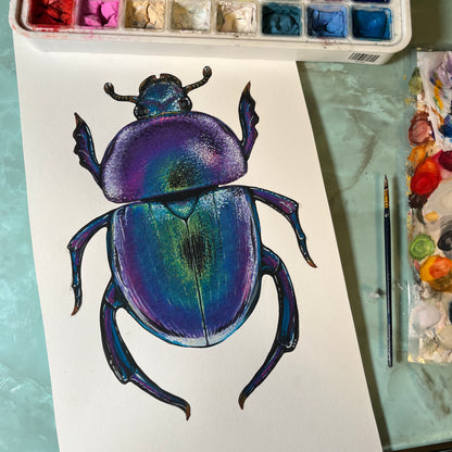Scarab Beetle Wood Cutout Print