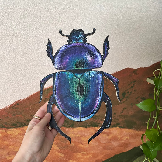Scarab Beetle Wood Cutout Print