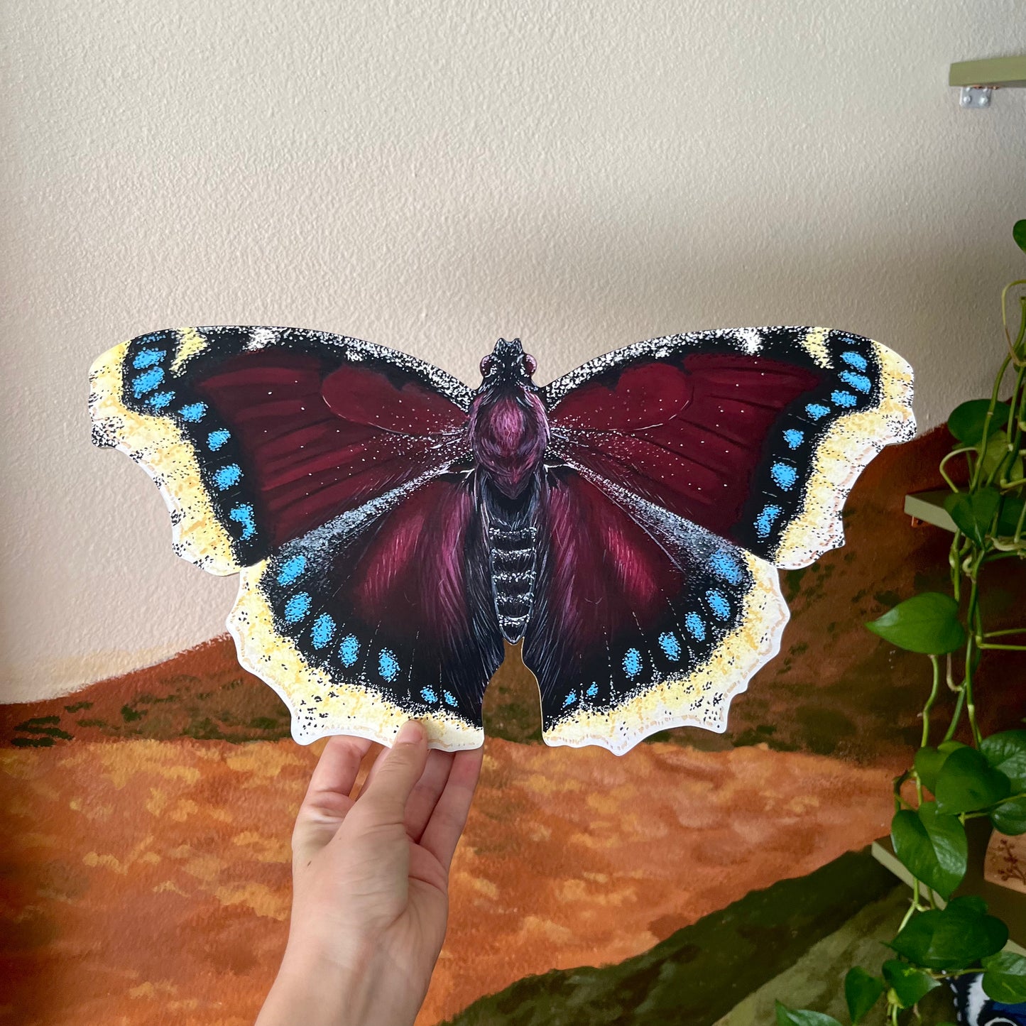 Mourning Cloak Butterfly Wood Cutout Print