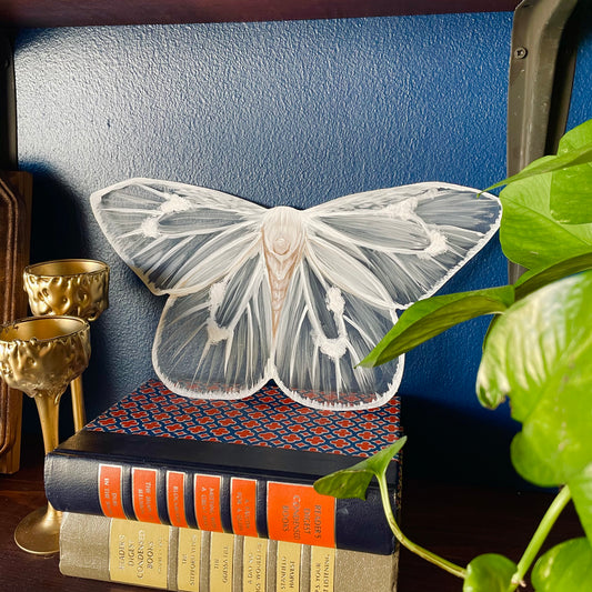 Hand-Painted Transparent Plexiglass Tssock Moth