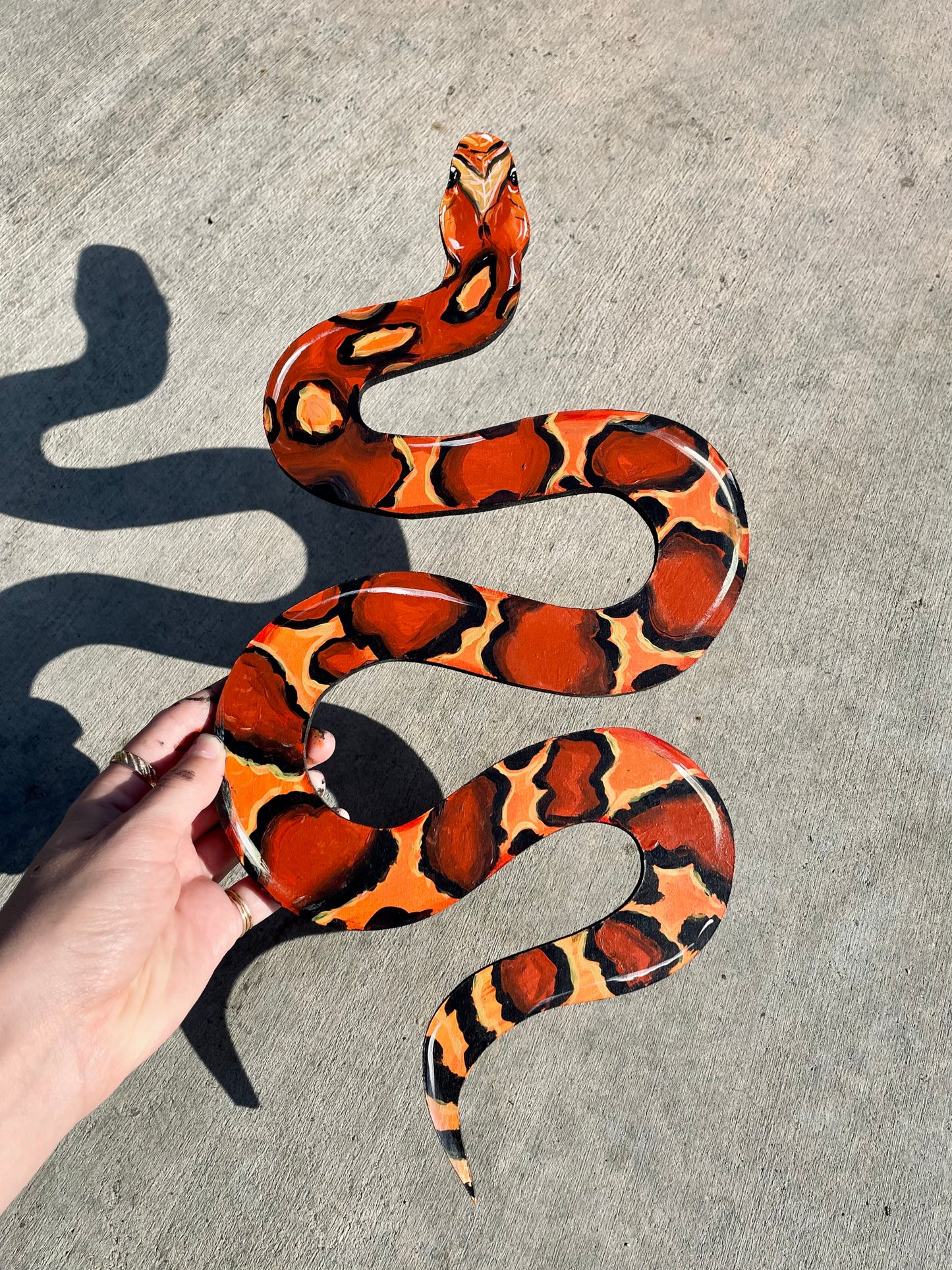 Custom Hand-Painted Snake Wood Cutout