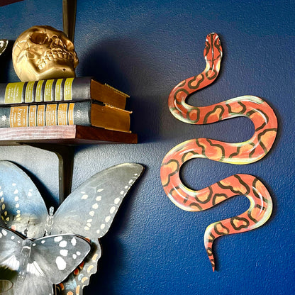 Hand-Painted Brazilian Rainbow Boa Snake Wood Cutout