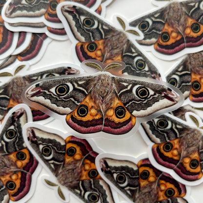 Emperor Moth Sticker with Clear Background