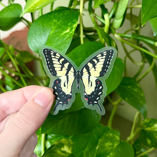 Yellow Swallowtail Sticker with Clear Background