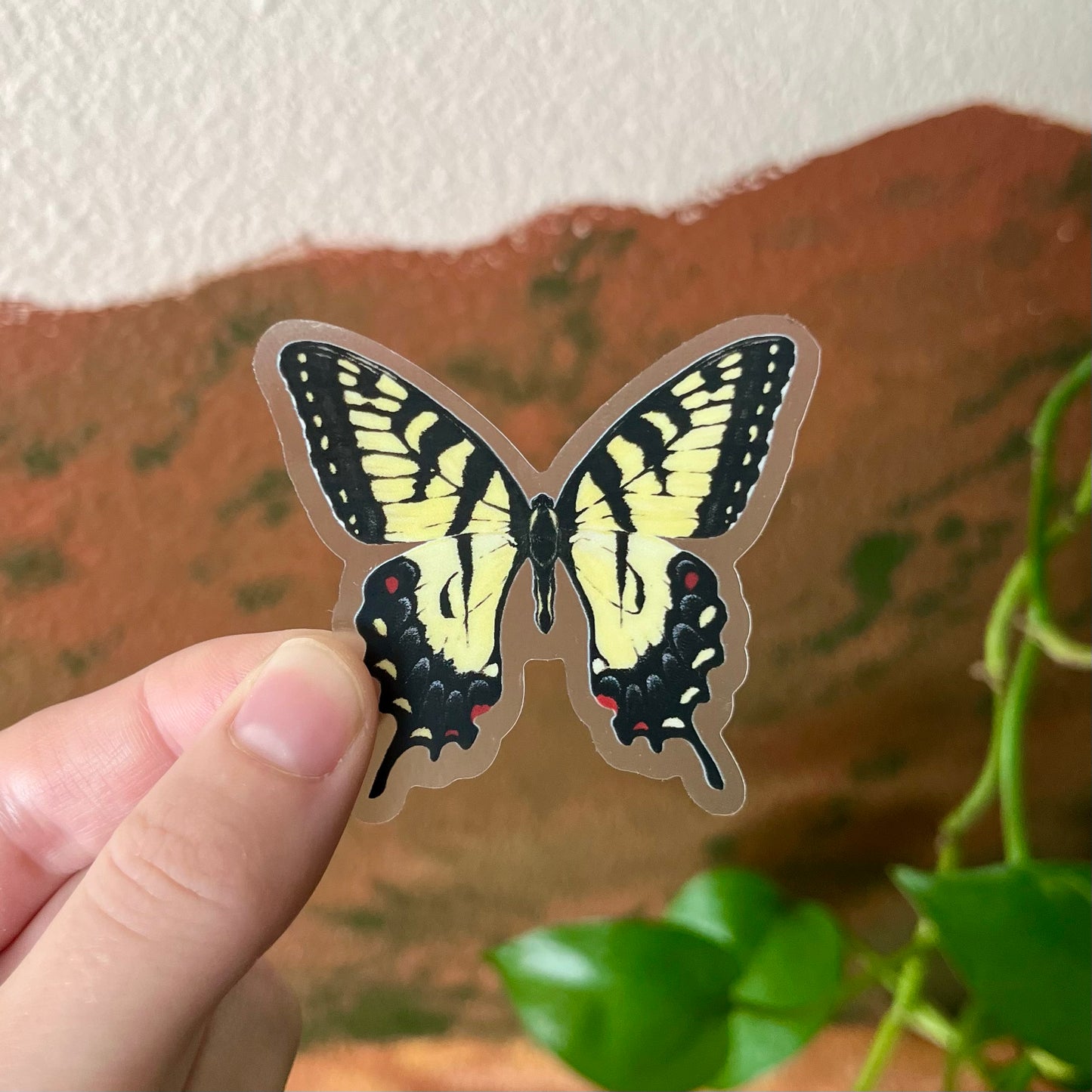 Yellow Swallowtail Sticker with Clear Background