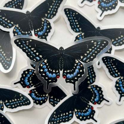 Black Swallowtail Sticker with Clear Background