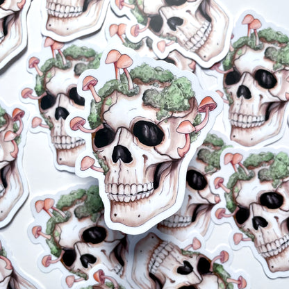 Skull and Mushroom Sticker