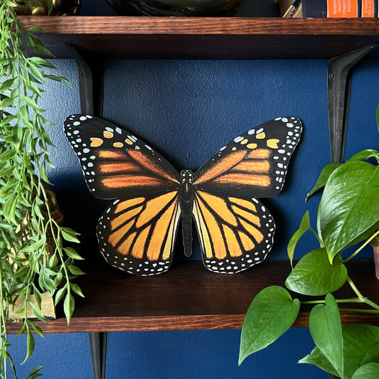 Handmade Wooden Monarch Butterfly Print Wood Cutout