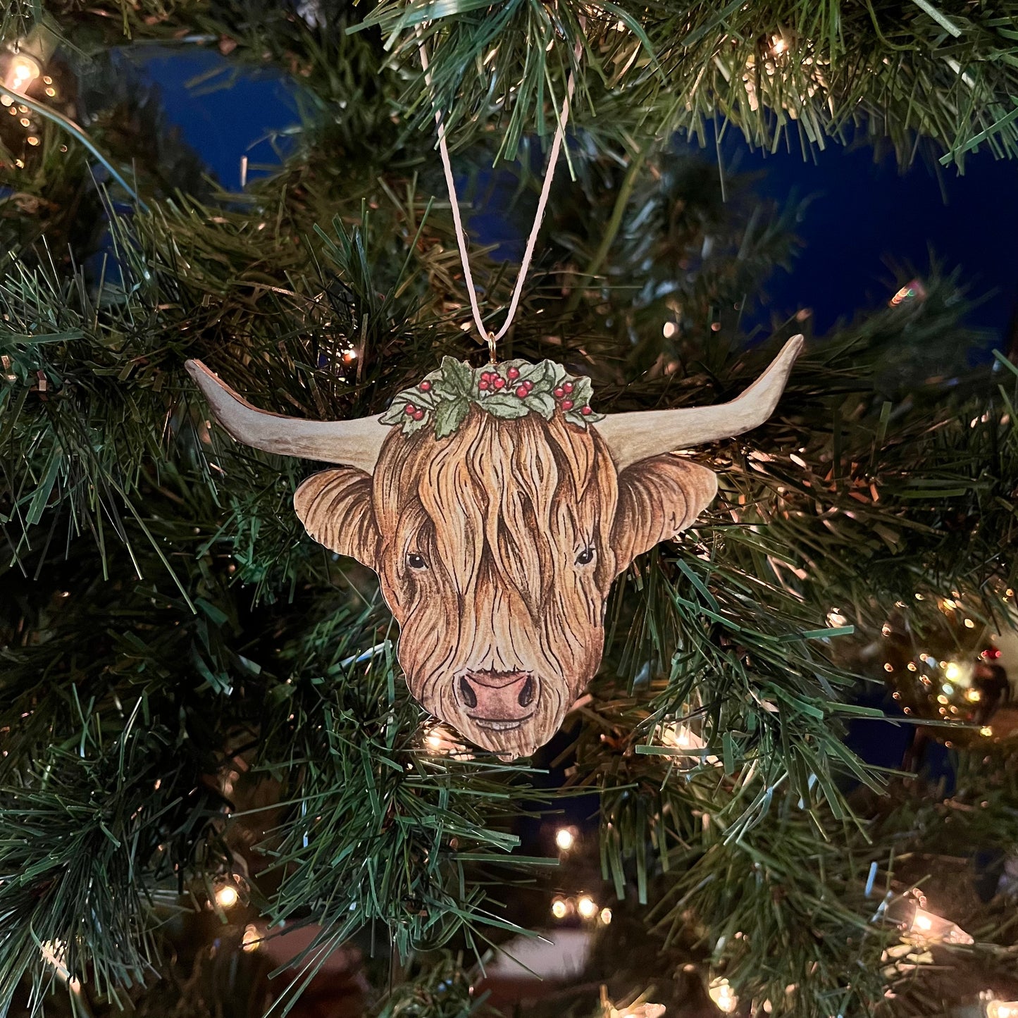 Handmade Highland Cow Ornament