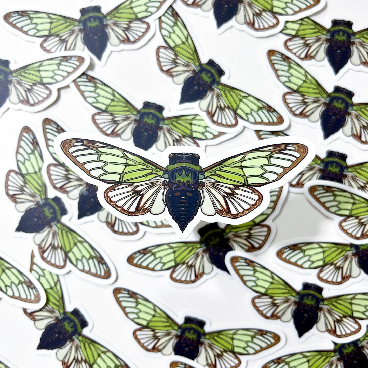 Green Field Cicada Sticker