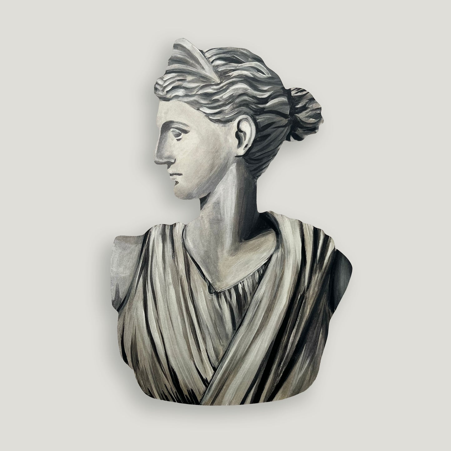 Greek Bust Wood Cutout Print