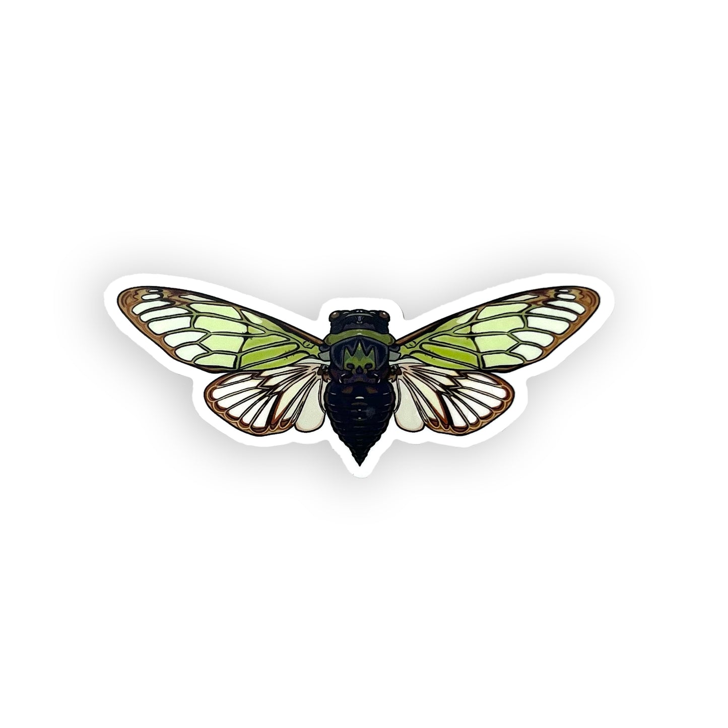 Green Field Cicada Sticker