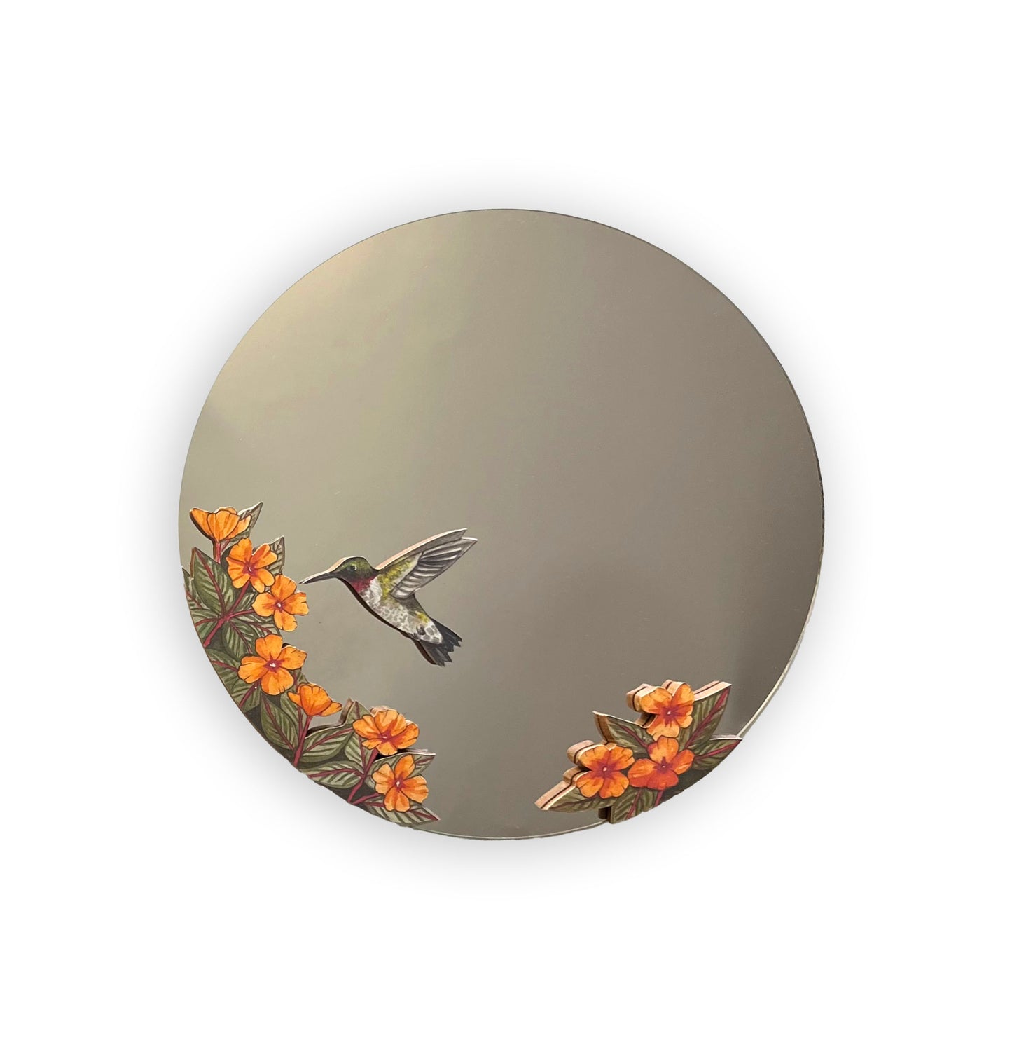 10" Hummingbird Mirror Watercolor Print